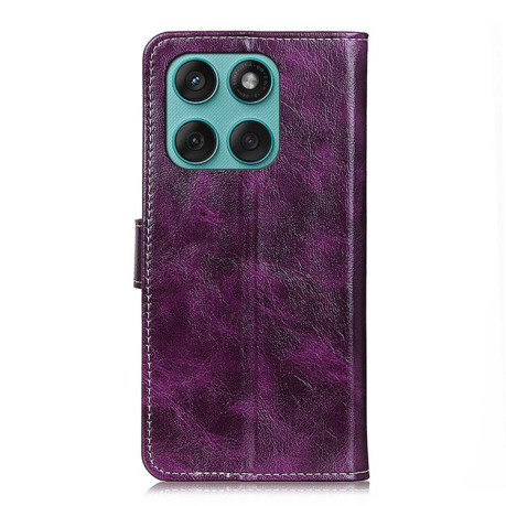 Чехол-книжка Magnetic Retro Crazy Horse Texture на Motorola Edge 60 Fusion/60 - фиолетовый
