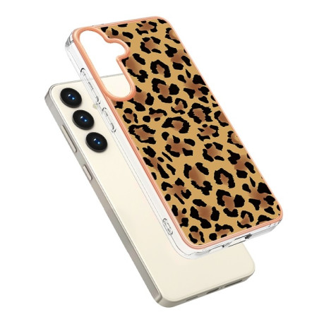 Противоударный чехол Electroplating IMD для Samsung Galaxy S24 5G - леопард