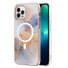 Противоударный чехол Marble Pattern Dual-side IMD Magsafe для iPhone 15 Pro Max - Marble