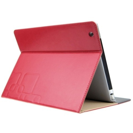 Кожаный Чехол Enkay Crazy Horse Texture Embossing красный для iPad 2, 3, 4