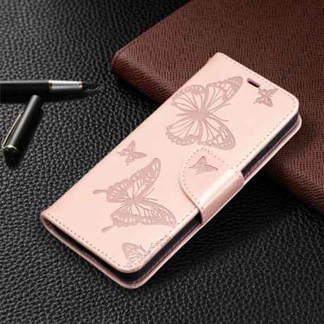 Чехол-книжка Butterflies Pattern на Samsung Galaxy S21 - розовое золото