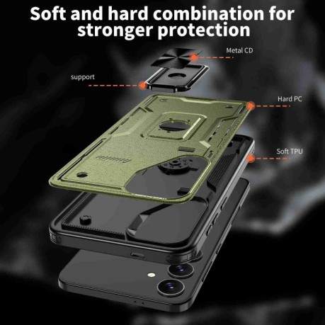 Протиударний чохол HMC 360 Degree Rotating Holder для Samsung Galaxy S25+ 5G - темно-зелений