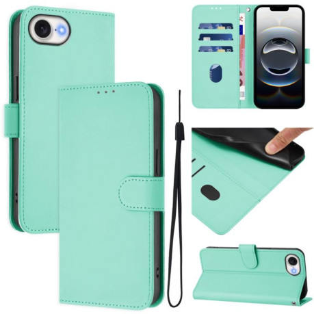 Чехол-книжка Skin Feel S-type для iPhone 16e - зеленый