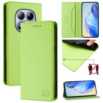 Чехол-книжка RC01 Dual-Folded Magnetic Suction RFID для Redmi Note 15 Pro 5G Global 163.6mm — травяной