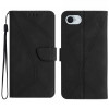 Чехол-книжка Stitching Embossed Leather для iPhone 16e - черный
