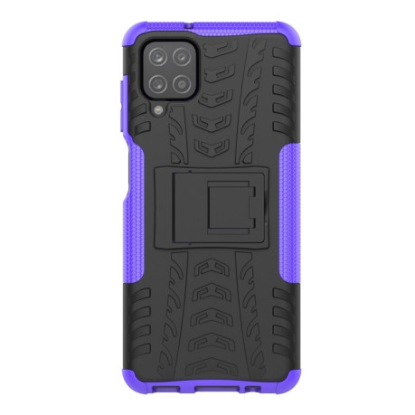 Противоударный чехол Tire Texture на Samsung Galaxy A12/M12 - фиолетовый
