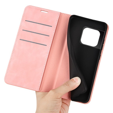 Чехол-книжка Retro Skin Feel Business Magnetic на OnePlus 10 Pro 5G - розовый