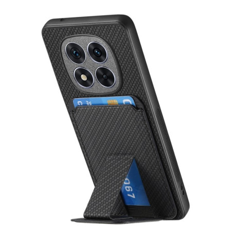 Противоударный чехол Carbon Fiber Card Bag для Xiaomi  Redmi Note 14 Pro+ 5G - черный