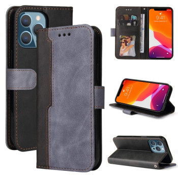Чехол-книжка Business Stitching-Color для iPhone 13 Pro - серый