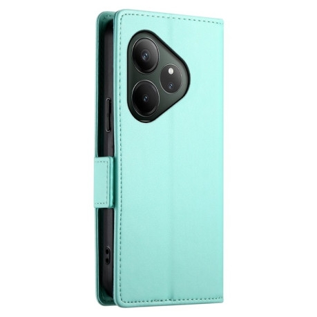 Чехол-книжка Side Buckle Magnetic Frosted Leather для Realme GT 6 Global/ Realme GT 6 4G - зеленый