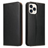 Кожаный чехол-книжка Fierre Shann Genuine leather на iPhone 13 Pro - черный