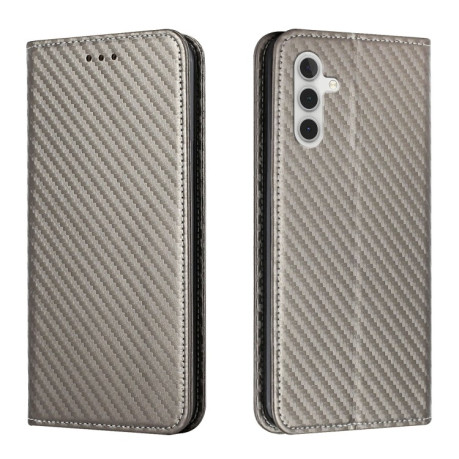 Чохол-книжки Carbon Fiber для Samsung Galaxy A34 - сірий