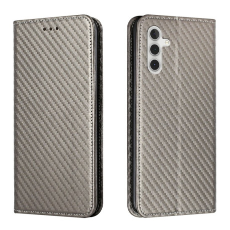 Чохол-книжки Carbon Fiber для Samsung Galaxy A54 - сірий