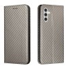 Чохол-книжка Carbon Fiber Texture на Samsung Galaxy S23 FE 5G - сірий