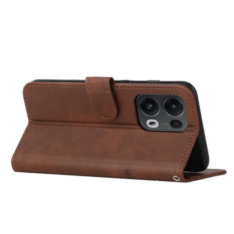 Чехол-книжка Stitching Calf Texture для OPPO Reno13 Pro 5G Global - коричневый