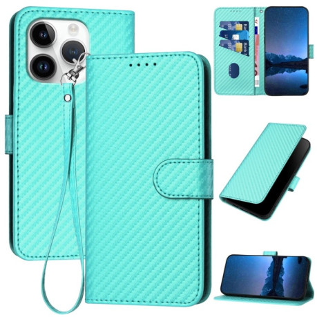 Чохол-книжка Carbon Fiber Texture на iPhone 16 Pro - блакитний
