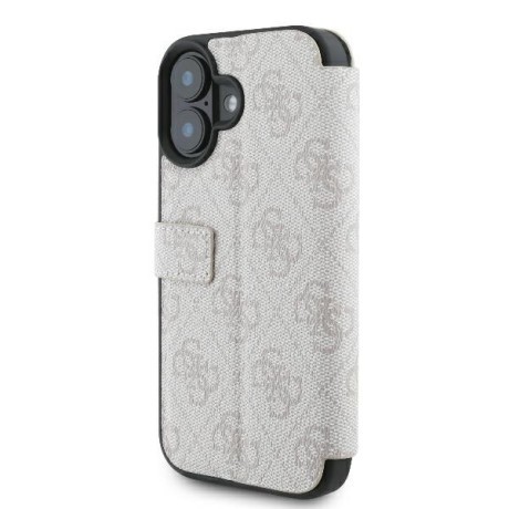 Оригінальний чохол-книжка Guess 4G Metal Logo для iPhone 16 - Pink