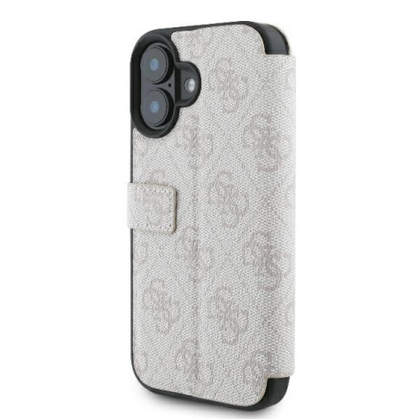 Оригінальний чохол-книжка Guess 4G Metal Logo для iPhone 16 Plus - Pink