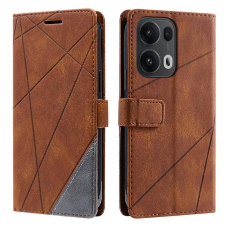 Чохол-книжка Skin Feel Splicing для OPPO Reno13 Pro 5G - коричневий