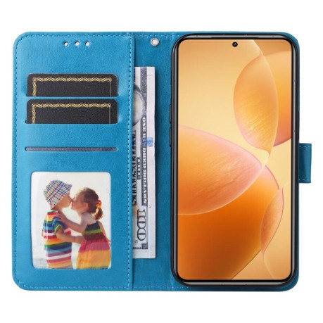 Чехол-книжка Embossed Sunflower для Xiaomi 14T Pro - синий