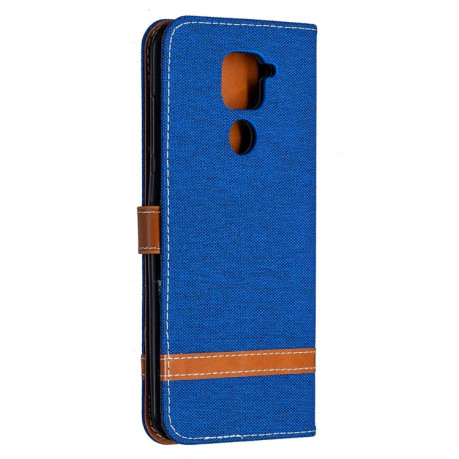 Чехол-книжка Color Matching Denim Texture на Xiaomi Redmi Note 9 - синий