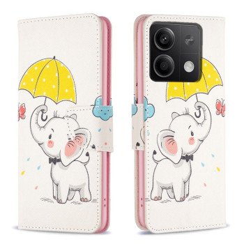 Чохол-книжка Colored Drawing Pattern для Xiaomi Redmi Note 13 4G - Elephant