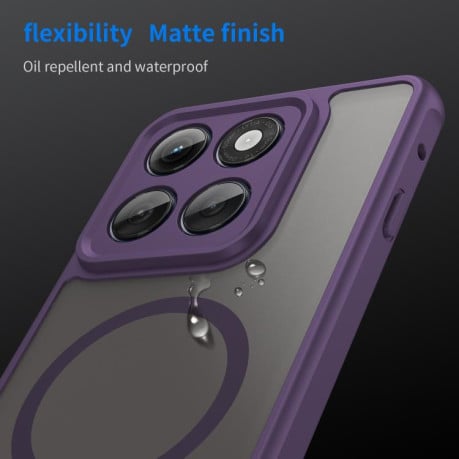 Противоударный чехол Fan Dun Series TPU Hybrid PC Frosted Magsafe для Motorola Edge 60 Pro - фіолетовий