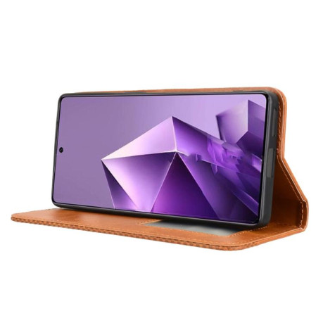 Чохол-книжка Magnetic Buckle Retro Crazy Horse Texture на Infinix Note 50 Pro+ - коричневий