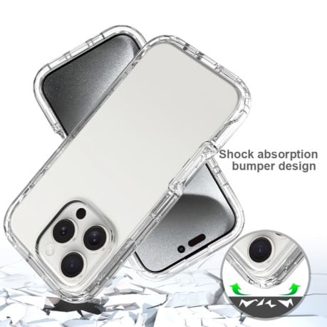 Чохол Dual-color Clear TPU Hybrid PC Shockproof для iPhone 16 Pro - прозорий