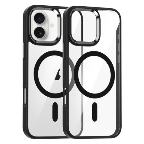 Силиконовый чехол Metal Eyes Lens Ring MagSafe Anti-drop на For iPhone 17 - черный