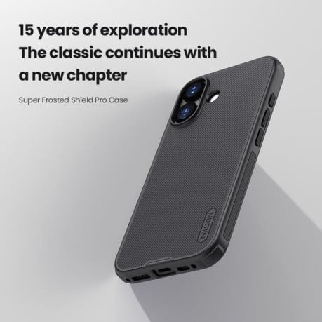 Чехол NILLKIN Frosted Shield Pro гибрид с матовым покрытием на iPhone 17 - синий