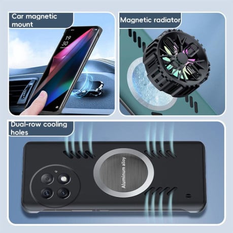 Протиударний чохол All-inclusive Lens Frameless Graphene Cooling для OnePlus 13 - синій