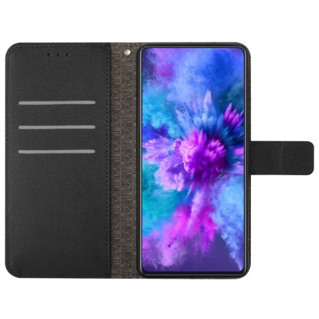 Чехол-книжка Rhombic Grid Texture для Motorola Moto G86 5G - черный
