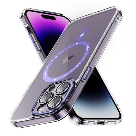 Чехол Clear Case MagSafe Simple Magnetiс для iPhone 15 Pro - фиолетовый