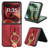 Противоударний чехол Wristband Leather Back для Motorola Razr 60 Ultra - червоний