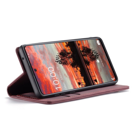 Кожаный чехол CaseMe-013 Multifunctional на Samsung Galaxy A33 5G - винно-красный