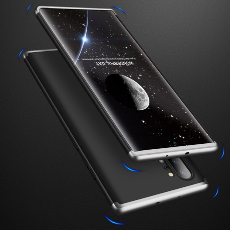 Противоударный чехол GKK Three Stage Splicing Full Coverage на Samsung Galaxy Note10+Plus- черно-серебристый