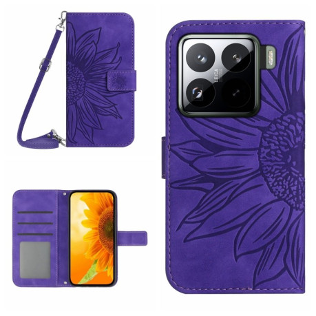 Чохол-книжка Skin Feel Sun Flower для Xiaomi 15 Pro - фіолетовий