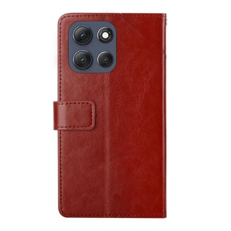 Чехол-книжка HT01 Y-shaped Pattern Flip Leather на Motorola Moto G86 5G - коричневый