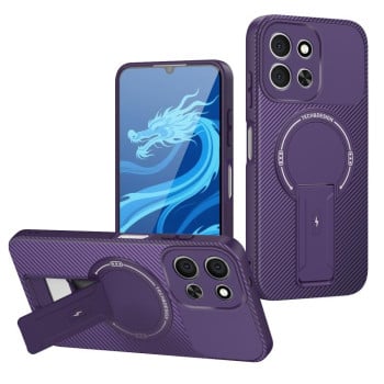 Протиударний чохол Carbon Fiber Texture (MagSafe) на Xiaomi Redmi 15C 5G / 4G EU 173mm - фіолетовий