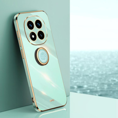 Противоударный чехол XINLI Straight Edge with Ring Holder для Redmi Note 14 Pro 4G Global - зеленый