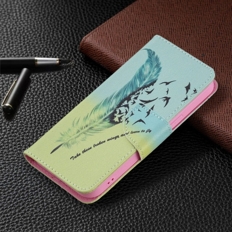 Чехол-книжка Colored Drawing Series на iPhone 13 mini - Feather