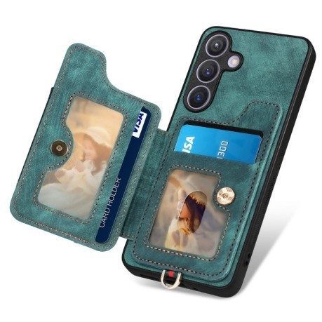 Чехол Retro Skin Feel Amile для Samsung Galaxy S24+ 5G - зеленый