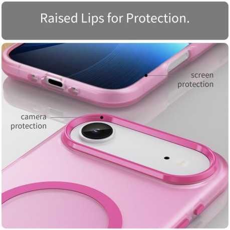 Противоударный чехол MagSafe Frosted Translucent TPU + PC для iPhone Air - розовый