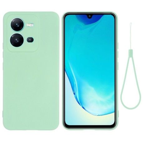Силиконовый чехол Solid Color Liquid Silicone на Vivo V25 5G / V25E 5G / X80 Lite 5G - зеленый