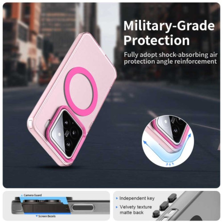 Противоударный чехол MagSafe Holder PC Hybrid для Xiaomi 15 - красный
