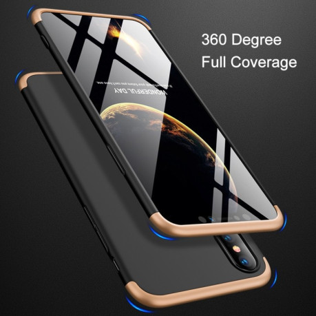 3D чехол GKK на iPhone X / XS -черно- золотой