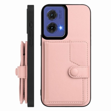 Ударозахисний чохол EU Version Button Card Bag RFID Anti-theft для Motorola Moto G85 - рожевий