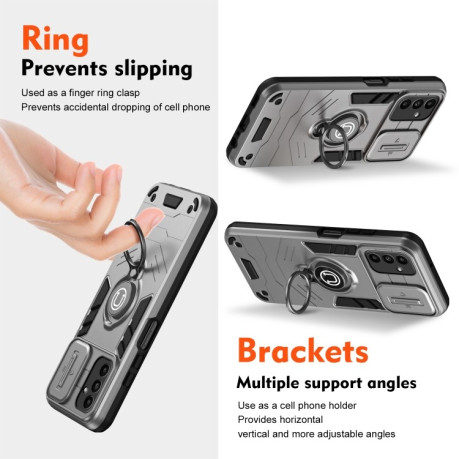 Протиударний чохол Sliding Camshield Ring Holder для Samsung Galaxy A16 5G - сірий