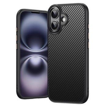 Противоударный чехол Kevlar Fiber с MagSafe на iPhone 17 - черный